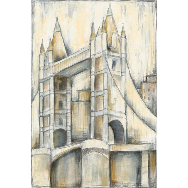 Urban Bridgescape II by Jennifer Goldberger - Wrapped Canvas Painting Marlow Home Co. Size: 30cm H x 20cm W x 3.8cm D on Productcaster.