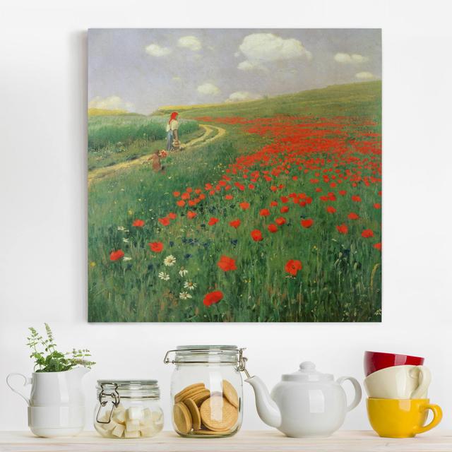 Leinwandbild Sommerlandschaft mit blühendem Mohn von Pál Szinyei-Merse Rosalind Wheeler Größe: 60 cm H x 60 cm B on Productcaster.