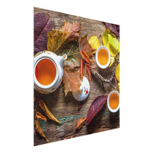 Tea in September - Photograph Print on Glass East Urban Home Size: 50 cm H x 50 cm W on Productcaster.