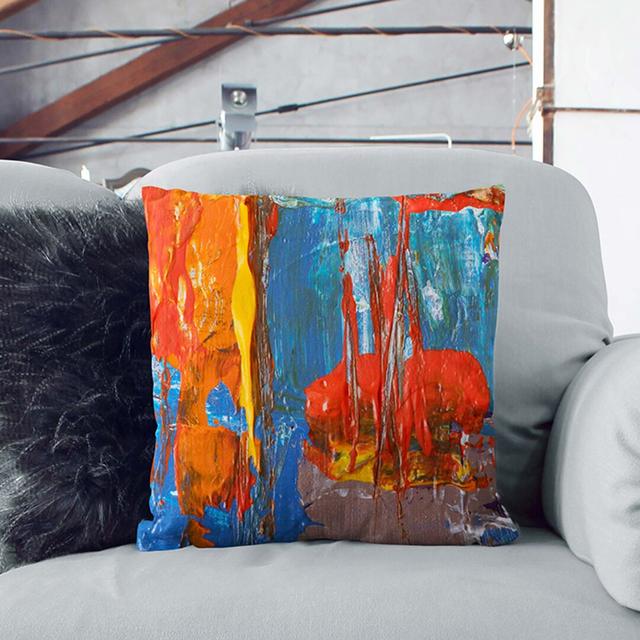 Abstract Art Painting Vol.349 by S.Johnson Cushion with Filling East Urban Home Size: 55 x 55 cm, Backing Colour: Black on Productcaster.