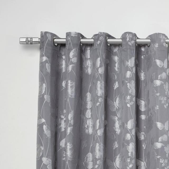 Diamante Extendable Single Curtain Rod and Hardware Set Etta Avenue Size: 1.2 - 2.1m, Finish: Chrome on Productcaster.