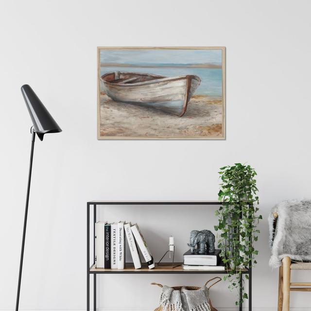 Whitewashed Boat I by Ethan Harper - Painting Fernleaf Size: 55cm H x 80cm W, Format: Natural Wood Framed Paper Print on Productcaster.