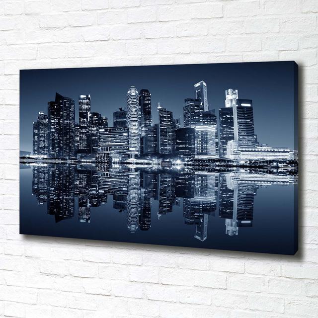 Singapore by Night - Wrapped Canvas Art Prints Brayden Studio on Productcaster.