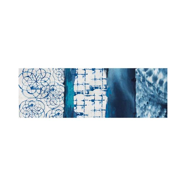 Shibori Patchwork I by Aimee Wilson - Wrapped Canvas Panoramic Print Bloomsbury Market Size: 50.8cm H x 152.4cm W x 1.91cm D on Productcaster.