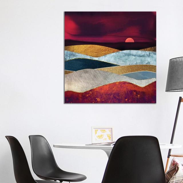 Crimson Sky - Graphic Art Print on Canvas 17 Stories Size: 45.72cm H x 45.72cm W x 1.91cm D, Frame Option: No Framed on Productcaster.