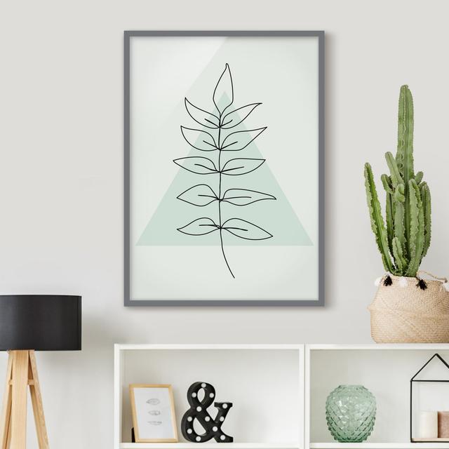 Branch Geometry Triangle Line Art - Picture Frame Graphic Art Rosalind Wheeler Frame Option: Grey, Size: 70cm H x 50cm W x 2cm D on Productcaster.