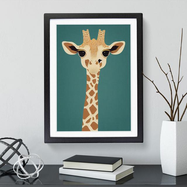 Giraffe No.3 - Single Picture Frame Print Isabelle & Max Size: 64cm H x 46cm W x 2cm D, Frame Colour: Black on Productcaster.