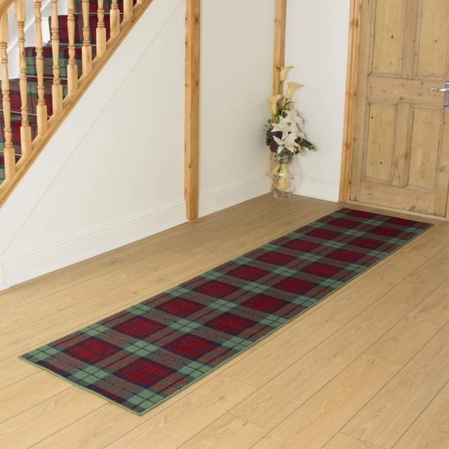 Ashburton Tufted Red/Green Hallway Runner Rug Alpen Home Rug Size: Runner 300cm x 60cm on Productcaster.