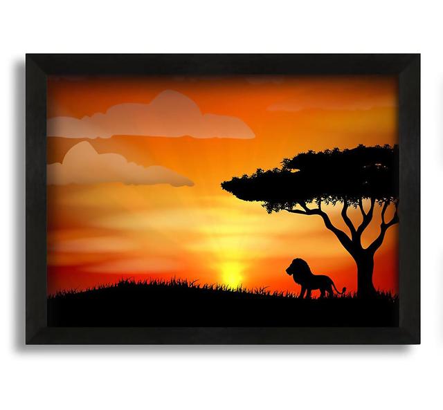 King of the Jungle Sun Blaze - Picture Frame Graphic Art on Canvas Brayden Studio Size: 42cm H x 60cm W x 10cm D on Productcaster.