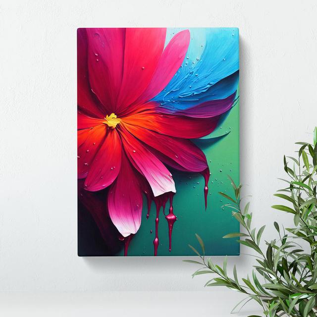 Paint Splash Flower No.1 Abstract - Wrapped Canvas Graphic Art Latitude Run Size: 50cm H x 35cm W x 3cm D on Productcaster.