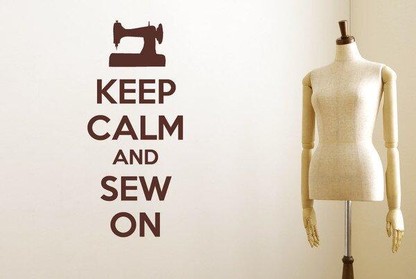 Keep Calm And Sew On Wall Sticker 17 Stories Colour: Brown, Size: Medium on Productcaster.