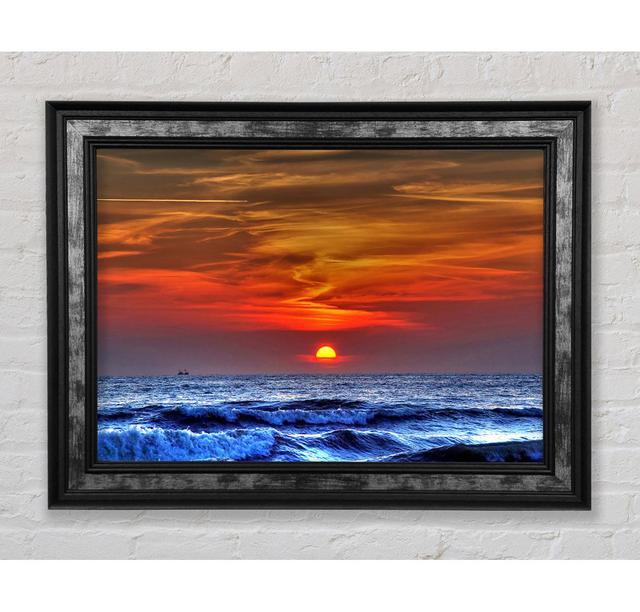 Sunset On The Beach Framed Print Highland Dunes Size: 59.7cm H x 84.1cm W on Productcaster.