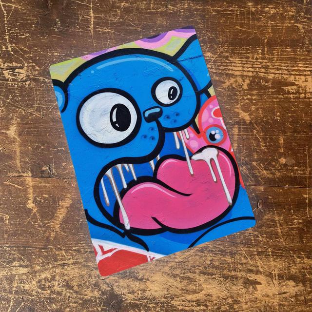 Comic Style Blue Dog Face Graffiti Wall Décor East Urban Home Size: 40cm H x 28cm W on Productcaster.