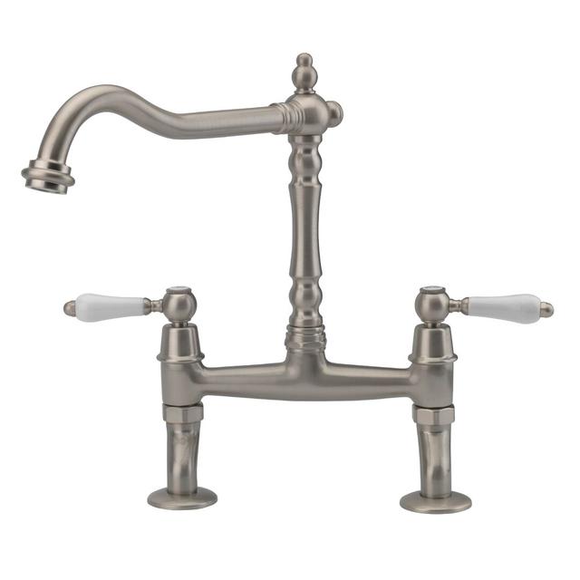 Norgren Double Handle Bridge Sink Mixer Belfry Kitchen Finish: Pewter on Productcaster.