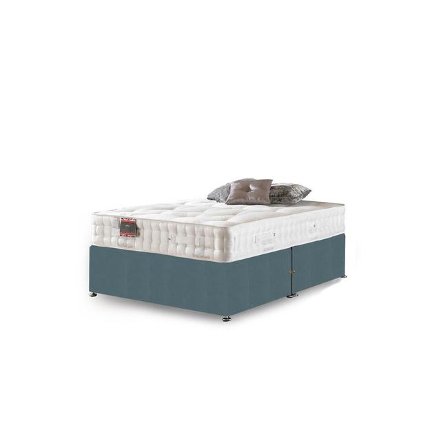 Ashington Pocket Sprung 1000 Divan Bed Fairmont Park Colour: Sky Plush Velvet, Storage Type: No Storage, Size: Double (4'6) on Productcaster.