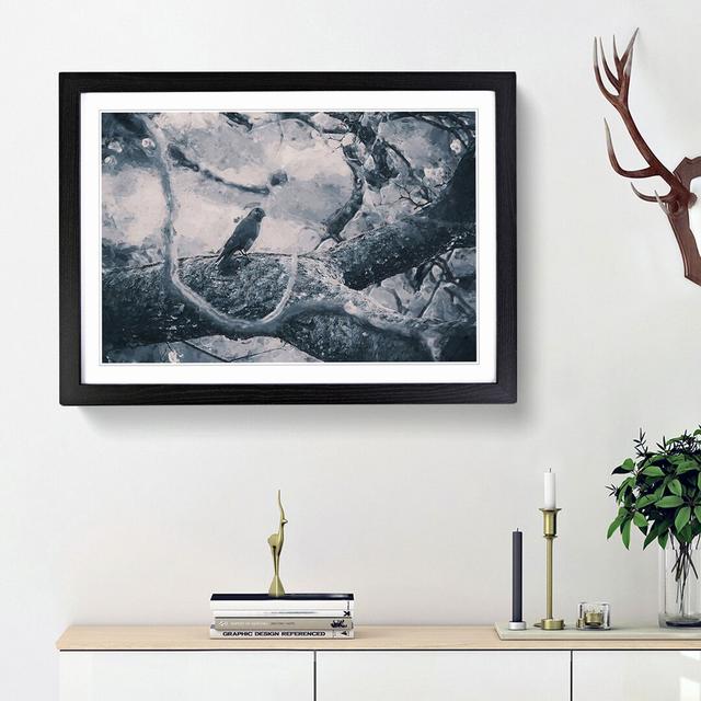 Bird on the Tree in Abstract - Picture Frame Graphic Art Print East Urban Home Frame Option: Black Framed, Size: 62cm H x 87cm W x 2cm D on Productcaster.