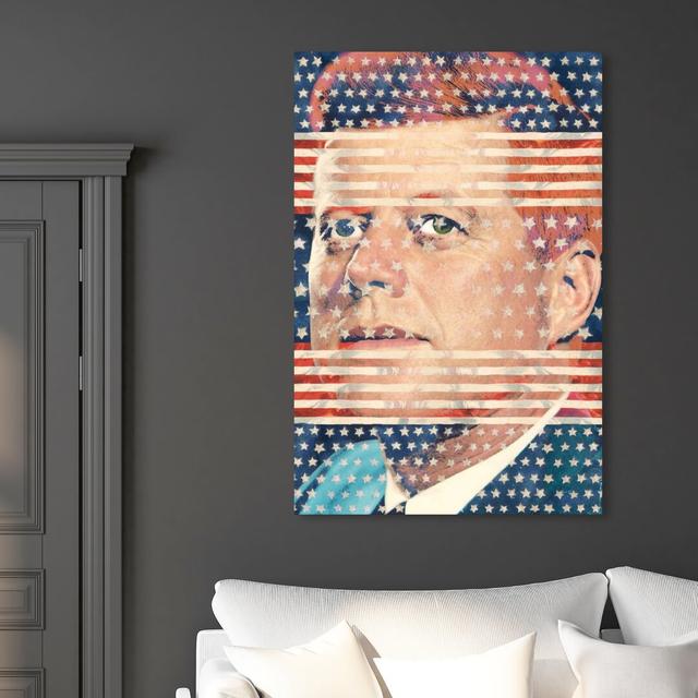 'Jfk' Graphic Art on Wrapped Canvas East Urban Home Size: 114.3 cm H x 76.2 cm W on Productcaster.