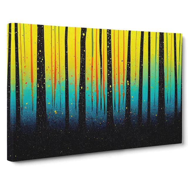 XXX-H1022-WF-8539X Summer Forest Paint Splatter Vol.5 Abstract - Wrapped Canvas Print Alpen Home Size: 40cm H x 60cm W x 3cm D on Productcaster.