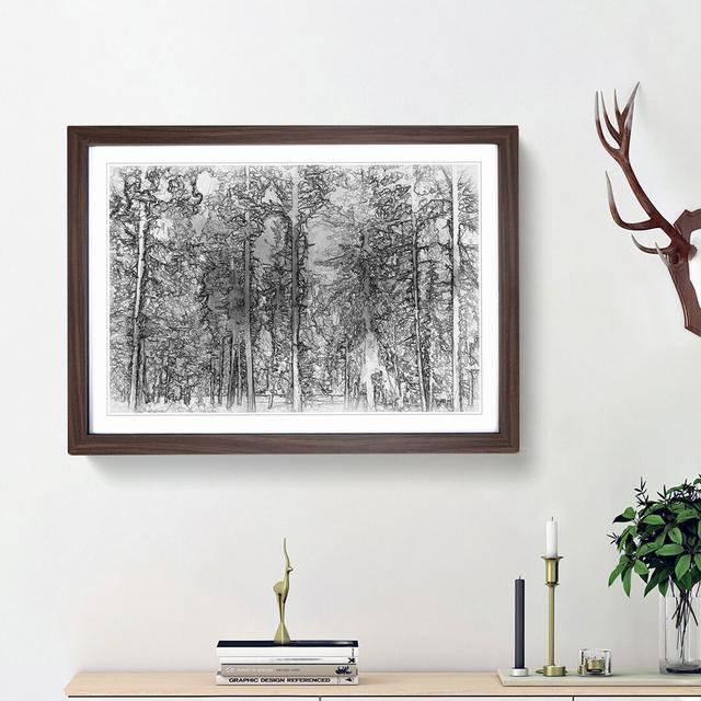 Montana Forest - Picture Frame Graphic Art Print East Urban Home Size: 48cm H x 65cm W x 2cm D, Frame Option: Walnut Framed on Productcaster.