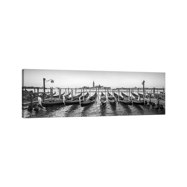 Panoramic View of San Giorgio Maggiore with Gondolas, Venice, Italy by Jan Becke - Wrapped Canvas Panoramic Photograph Longshore Tides Size: 50.8cm H on Productcaster.