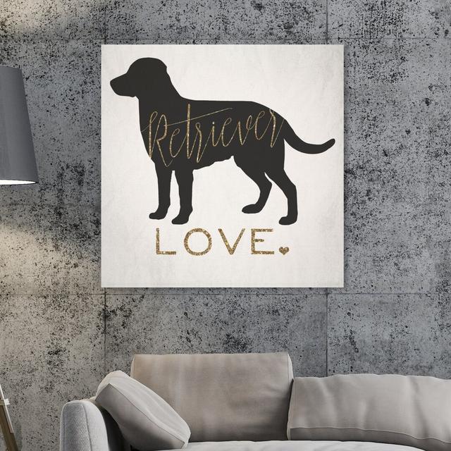 'Retriever Love' Graphic Art on Wrapped Canvas East Urban Home Size: 91.4 cm H x 91.4 cm W x 3.8 cm D on Productcaster.