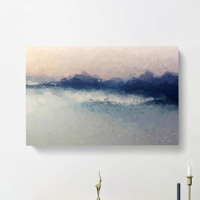 Misty Mountains in Abstract - Wrapped Canvas Painting Print East Urban Home Size: 40cm H x 60cm W x 3cm D on Productcaster.