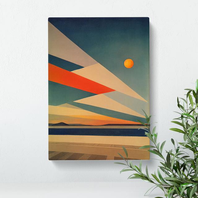 Showstopping Sunset Abstract - Wrapped Canvas Print George Oliver Size: 60cm H x 40cm W x 3cm D on Productcaster.