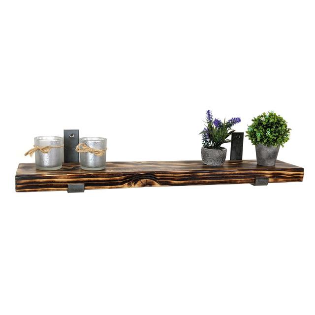 Ameline Solid Wood Bracket Shelf with Reclaimed Wood Union Rustic Size: 24cm H x 30cm W x 22cm D on Productcaster.