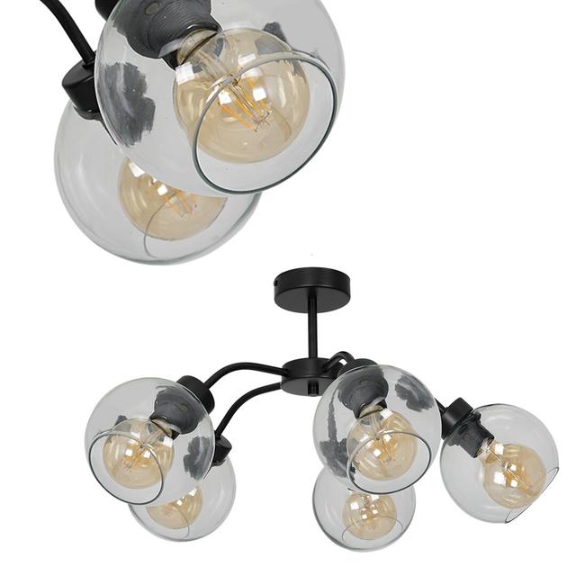 Negron 5-Light 56cm Semi Flush Mount Isabelline Shade Colour: Transparent on Productcaster.