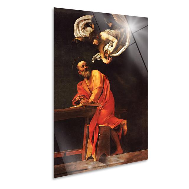 Wandbild St. Matthew and the angel von Caravaggio Marlow Home Co. Format: Kunststoff/Acryl, Größe: 100 cm H x 70 cm B on Productcaster.