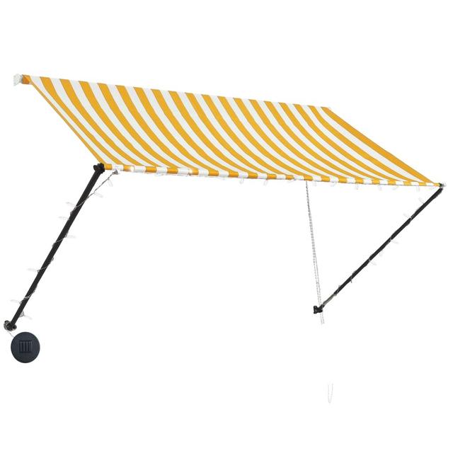 Mnatsagan 2.5m W x 1.5m D Retractable Patio Awning Dakota Fields Colour: Yellow/White on Productcaster.