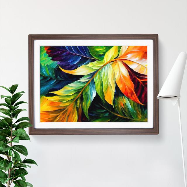 Glorious Plant Leaf - Picture Frame Graphic Art Latitude Run Size: 46cm H x 64cm W x 2cm D, Frame Colour: Walnut on Productcaster.