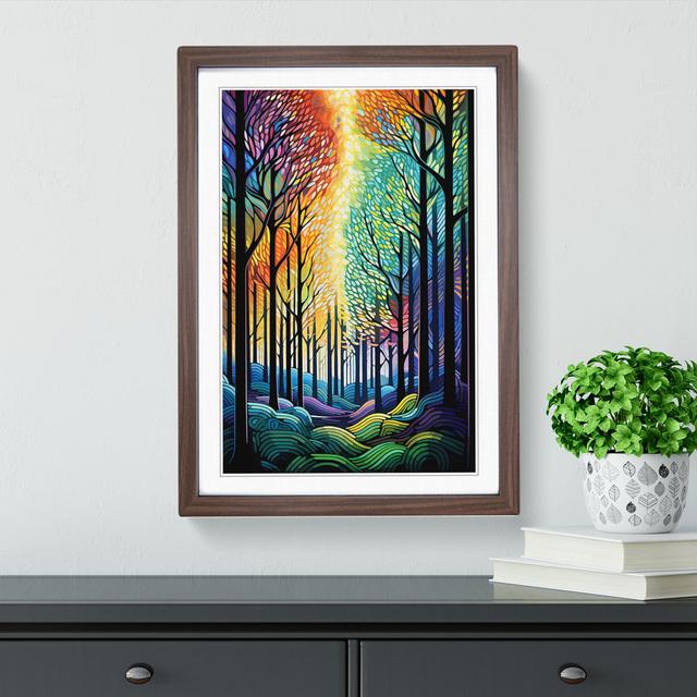 Spring Forest Op No.3 - Single Picture Frame Print on Wood Alpen Home Frame Colour: Walnut, Size: 64cm H x 46cm W x 2cm D on Productcaster.