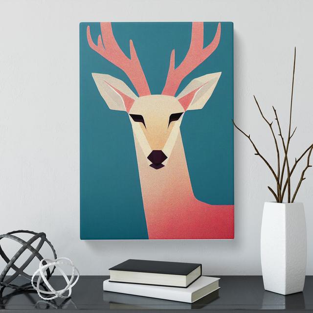 Deer Contemporary - Wrapped Canvas Print Alpen Home Size: 50cm H x 35cm W x 3cm D on Productcaster.