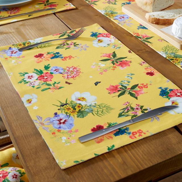 Annagh Cotton Blend Floral Rectangle Placemat (Set of 2) Marlow Home Co. on Productcaster.