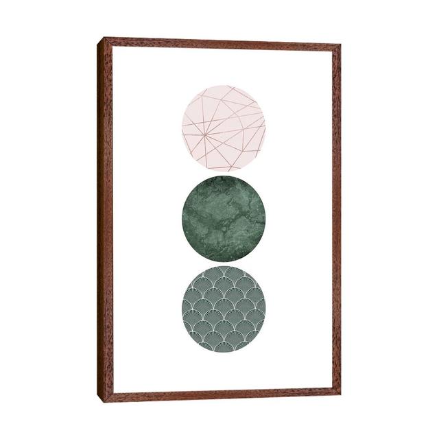 Evergreen Blush Geo III by Urban Epiphany - Print on Canvas Ebern Designs Size: 66.04cm H x 45.72cm W x 3.81cm D, Format: Classic Brown Wood Framed on Productcaster.