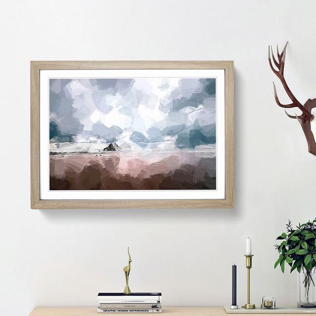 Beach in Sopelana Spain in Abstract - Picture Frame Photograph Print East Urban Home Frame Option: Oak Framed, Size: 62cm H x 87cm W x 2cm D on Productcaster.