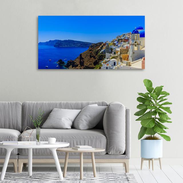 Santorini Greece - Wrapped Canvas Art Prints Latitude Run on Productcaster.