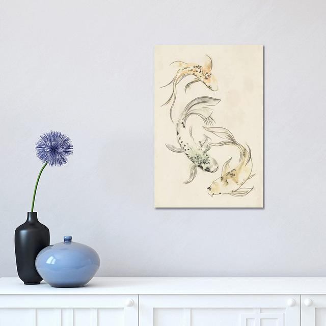 Koi Dance I by June Erica Vess - Wrapped Canvas Painting 17 Stories Size: 45.72cm H x 30.48cm W x 1.905cm D on Productcaster.