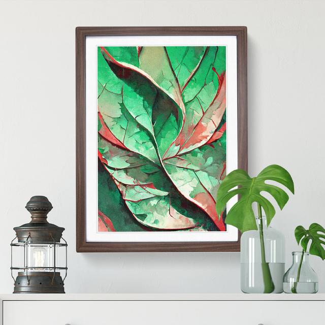 XV1022-339X Abstract Leaf No.1 - Print Metro Lane Matte Colour: White, Size: 48cm H x 36cm W, Format: Walnut Framed on Productcaster.