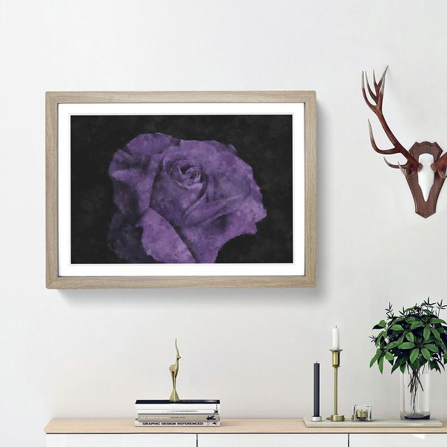 Lone Purple Rose - Picture Frame Graphic Art Print East Urban Home Size: 62cm H x 87cm W x 2cm D, Frame Option: Oak Framed on Productcaster.