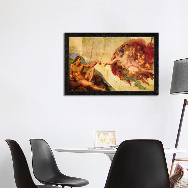 Creation Of Adam by Michelangelo - Wrapped Canvas Print East Urban Home Frame Option: Black Framed, Size: 66cm H x 102cm W x 4cm D on Productcaster.