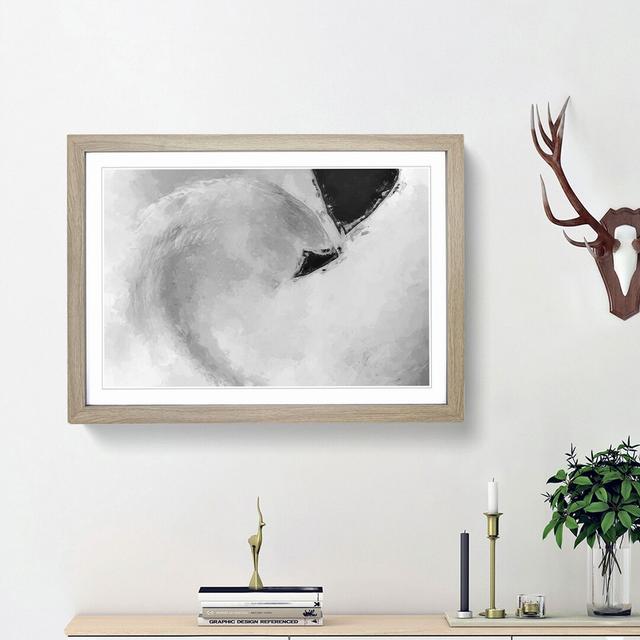 Feathers of a Swan - Picture Frame Graphic Art Print East Urban Home Size: 40cm H x 60cm W x 2cm D, Frame Option: Oak on Productcaster.