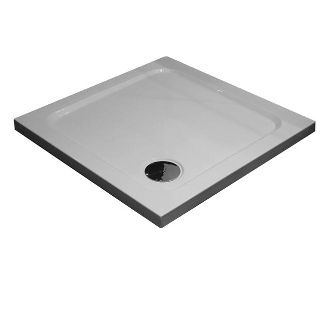 Slimline 35Mm 900X800 Rectangle Black Gloss Stone Shower Tray Belfry Bathroom Finish: White, Size: 3.5cm H x 90cm W x 90cm D on Productcaster.