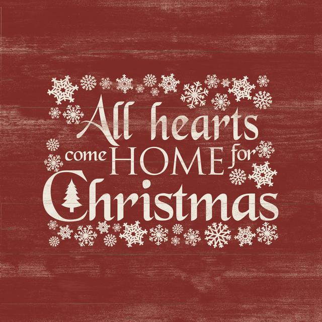 All Hearts Come Home 2 - Wrapped Canvas Typography The Seasonal Aisle Size: 30cm H x 30cm W x 3.8cm D on Productcaster.