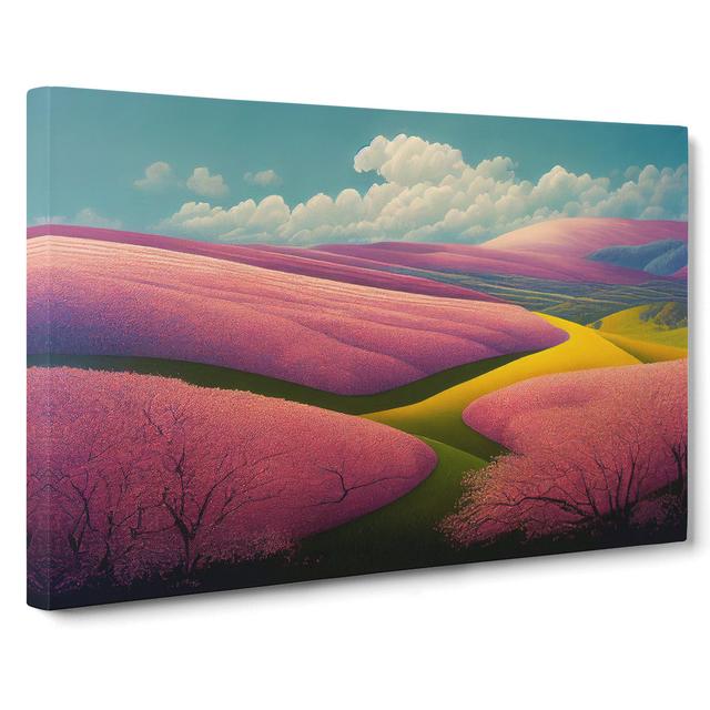 Pretty Spring Meadow Landscape Vol.2 - Wrapped Canvas Print Marlow Home Co. Size: 40cm H x 60cm W x 3cm D on Productcaster.