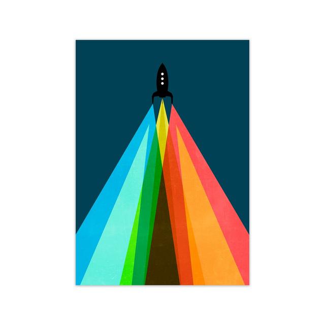 Rainbow And Navy Rocket A - Print 17 Stories Frame Option: No Frame, Size: 84.01cm H x 59.4cm W x 4cm D on Productcaster.