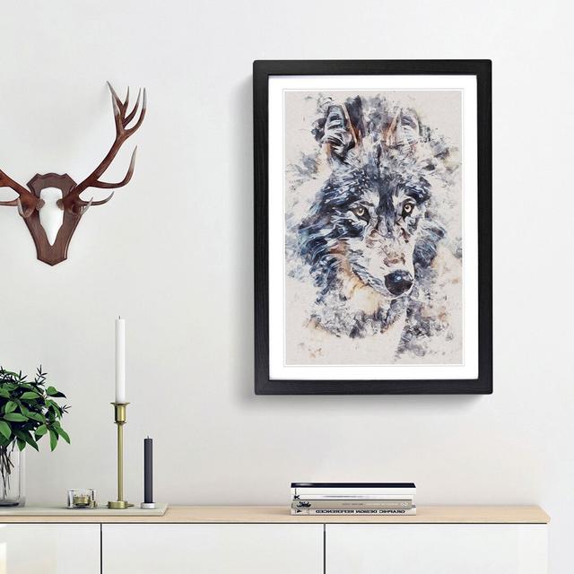 The Eyes of a Wolf - Picture Frame Graphic Art East Urban Home Size: 33cm H x 24cm W x 2cm D, Frame Option: Black Framed on Productcaster.