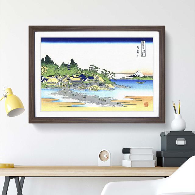 Enoshima in the Sagami Province by Katsushika Hokusai - Picture Frame Painting Print East Urban Home Frame Option: Walnut Framed, Size: 27cm H x 36cm on Productcaster.