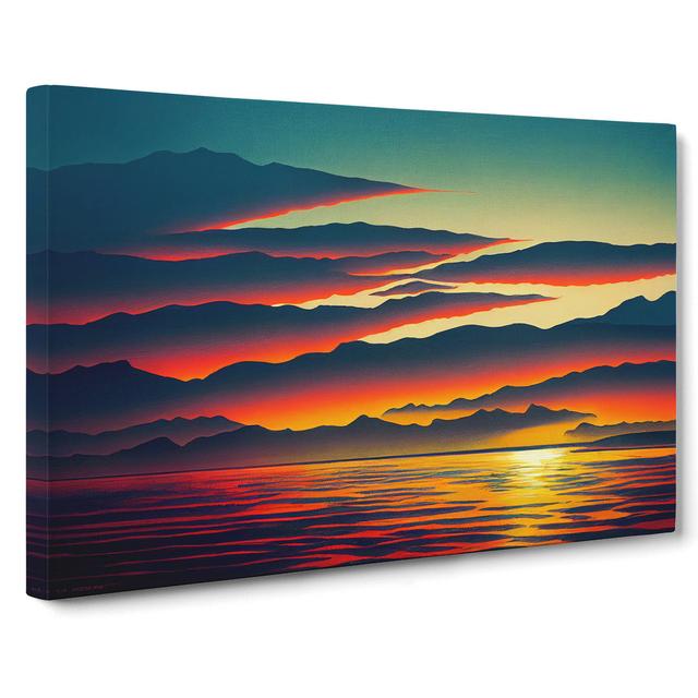 Handsome Ocean Sunset House of Hampton Size: 35cm H x 50cm W x 3cm D on Productcaster.